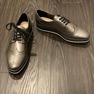 Zara silver metallic shoes